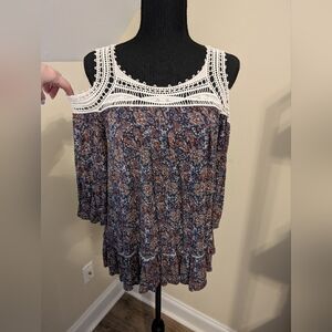 Charming Charlie cold shoulder blouse